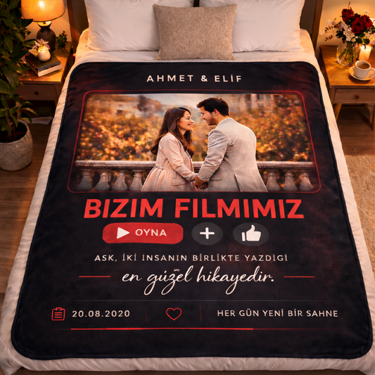 Kişiye Özel Film Tasarımlı İnce Termal Battaniye – Özel Fotoğraflı